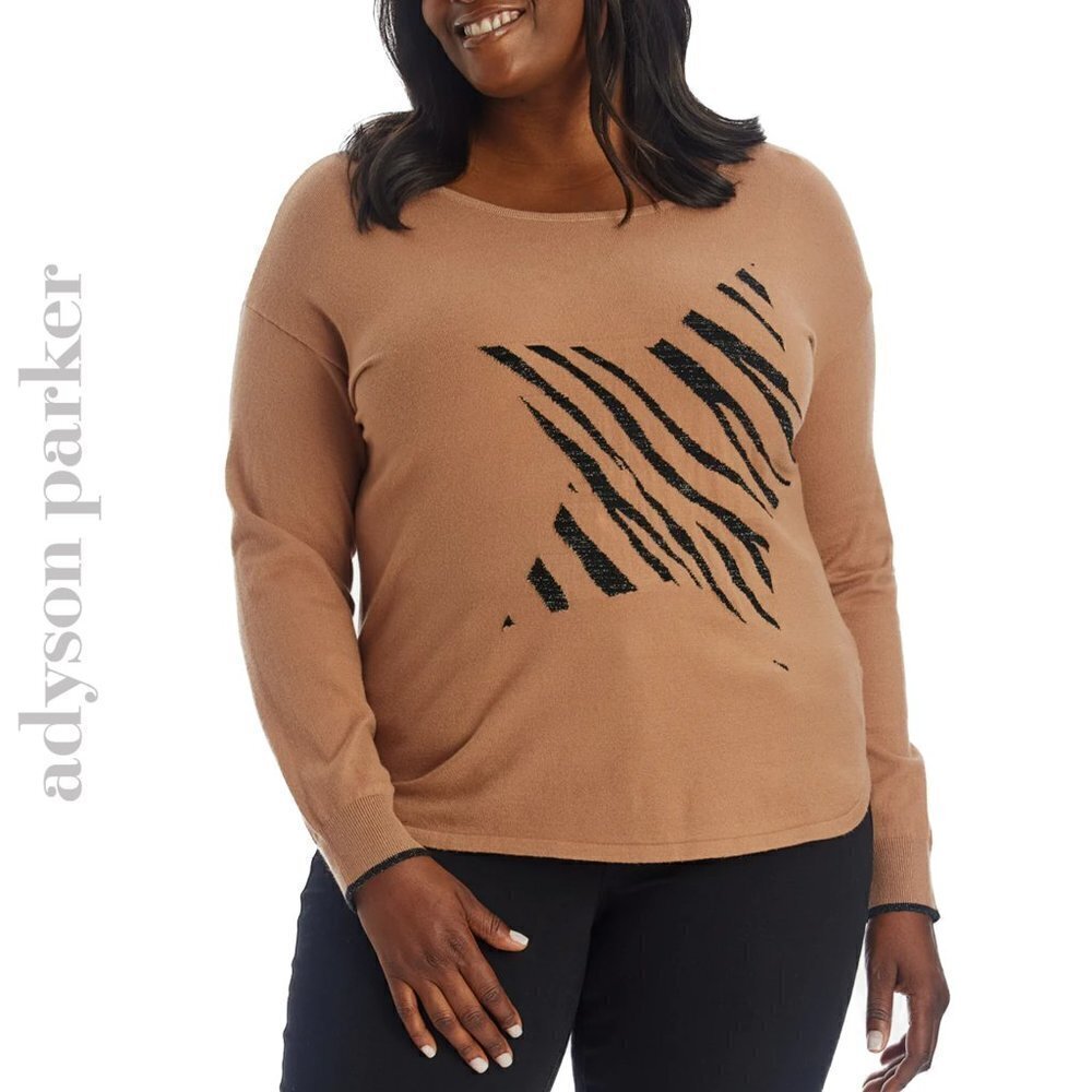 NWT Adyson Parker Plus Cozy Soft Knit Star Pullover Sweater